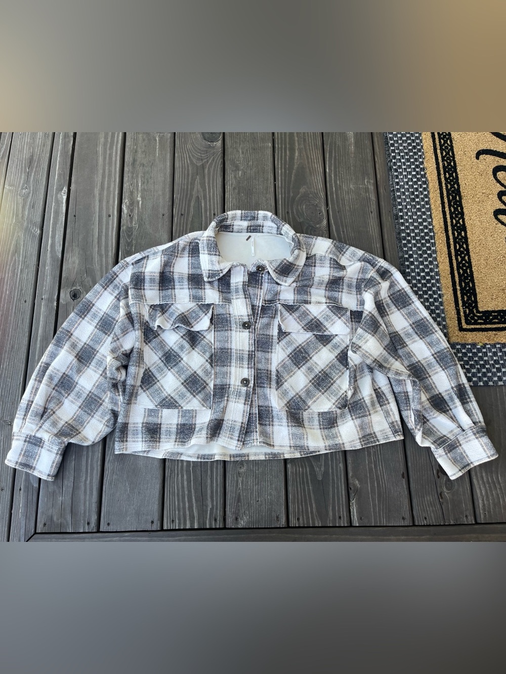 Free People James Plaid Slouchy Shirt Elbow Patch
Jacket